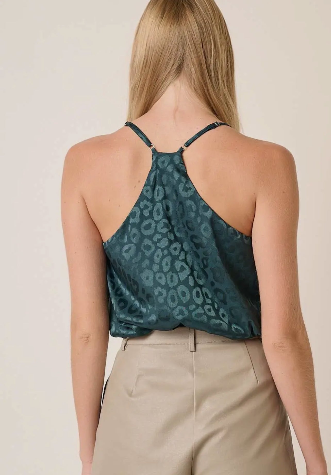 Leopard Jacquard Satin Tank