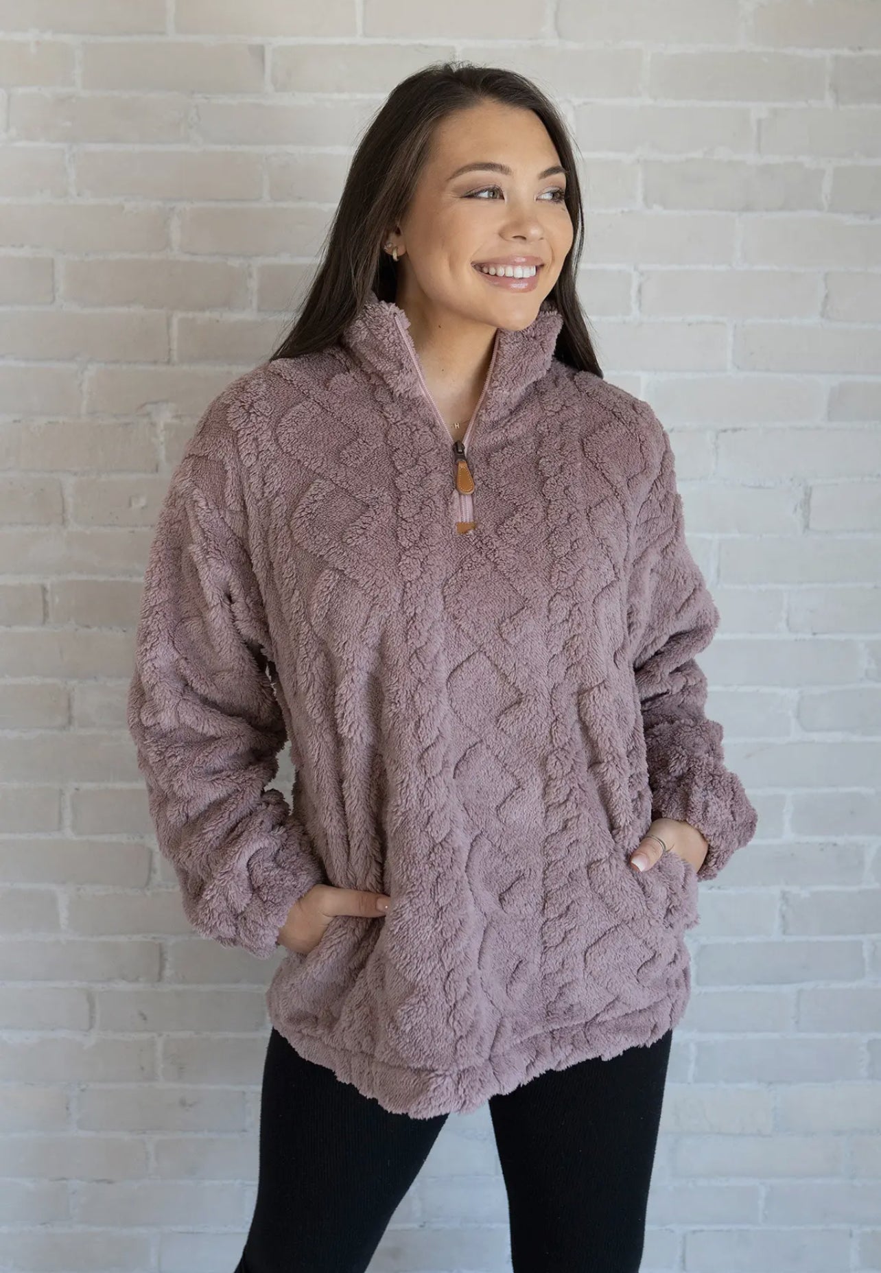 Sherri Textured Sherpa Half Zip