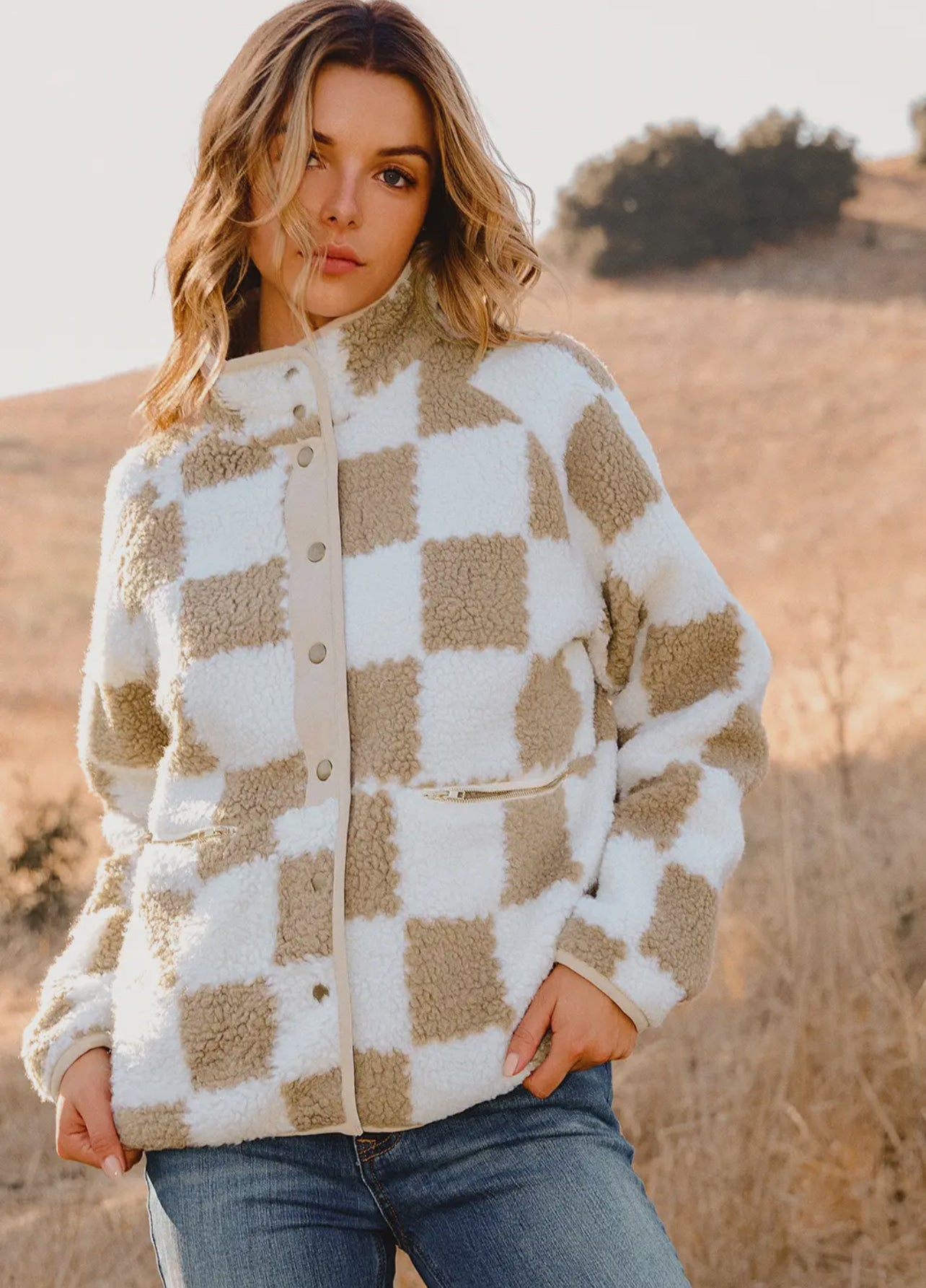 Checkered Sherpa Jacket