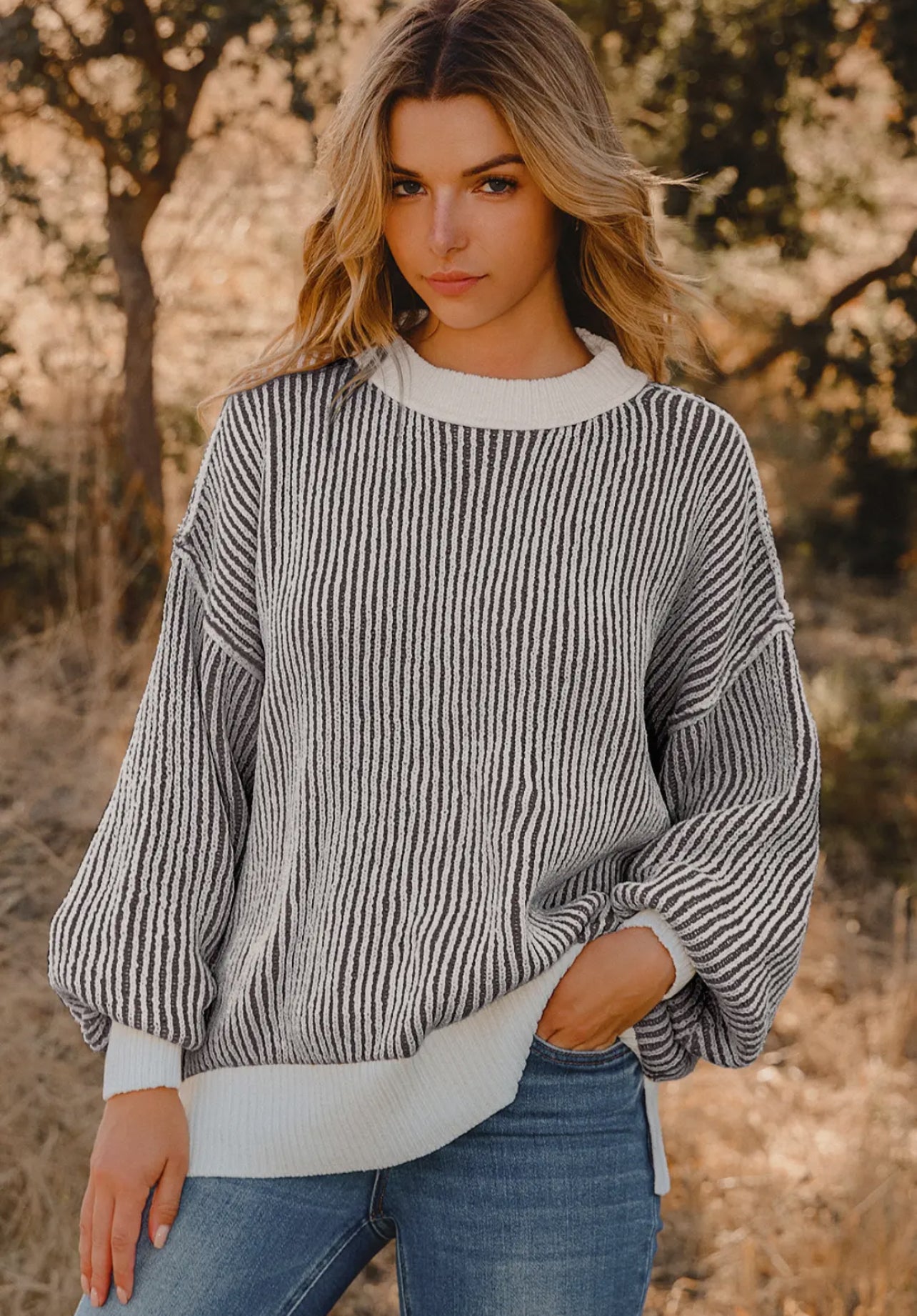 Relaxed Contrast Sweater