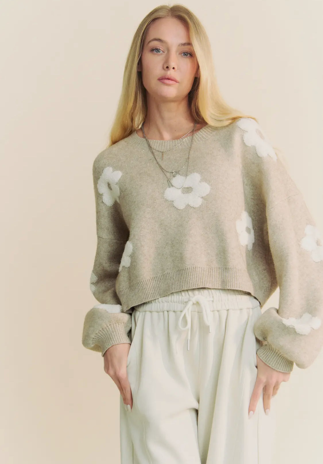 Flower Print Pullover