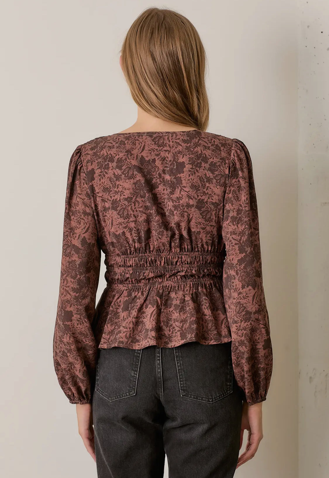 Mahogany Floral Blouse