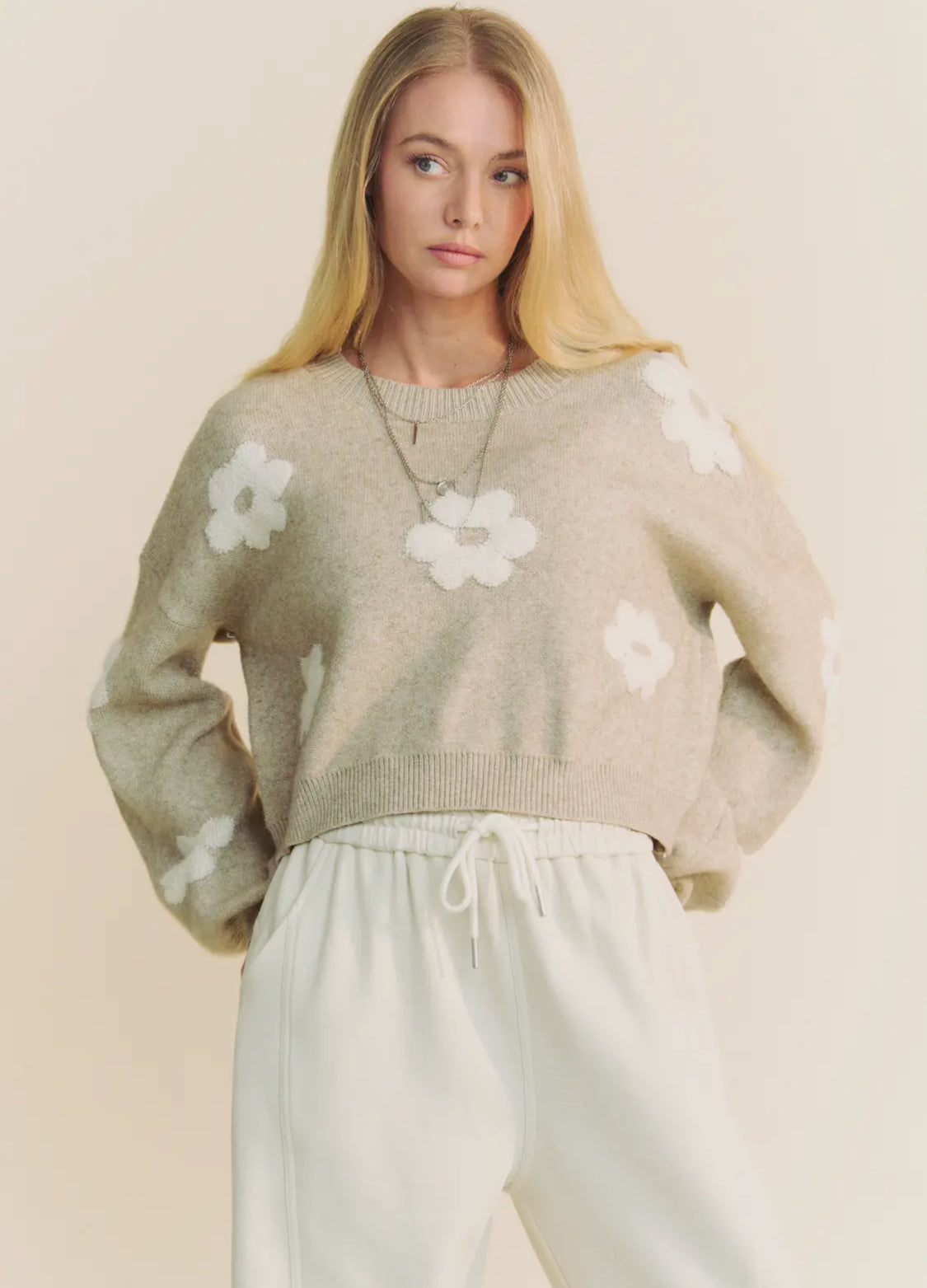 Flower Print Pullover