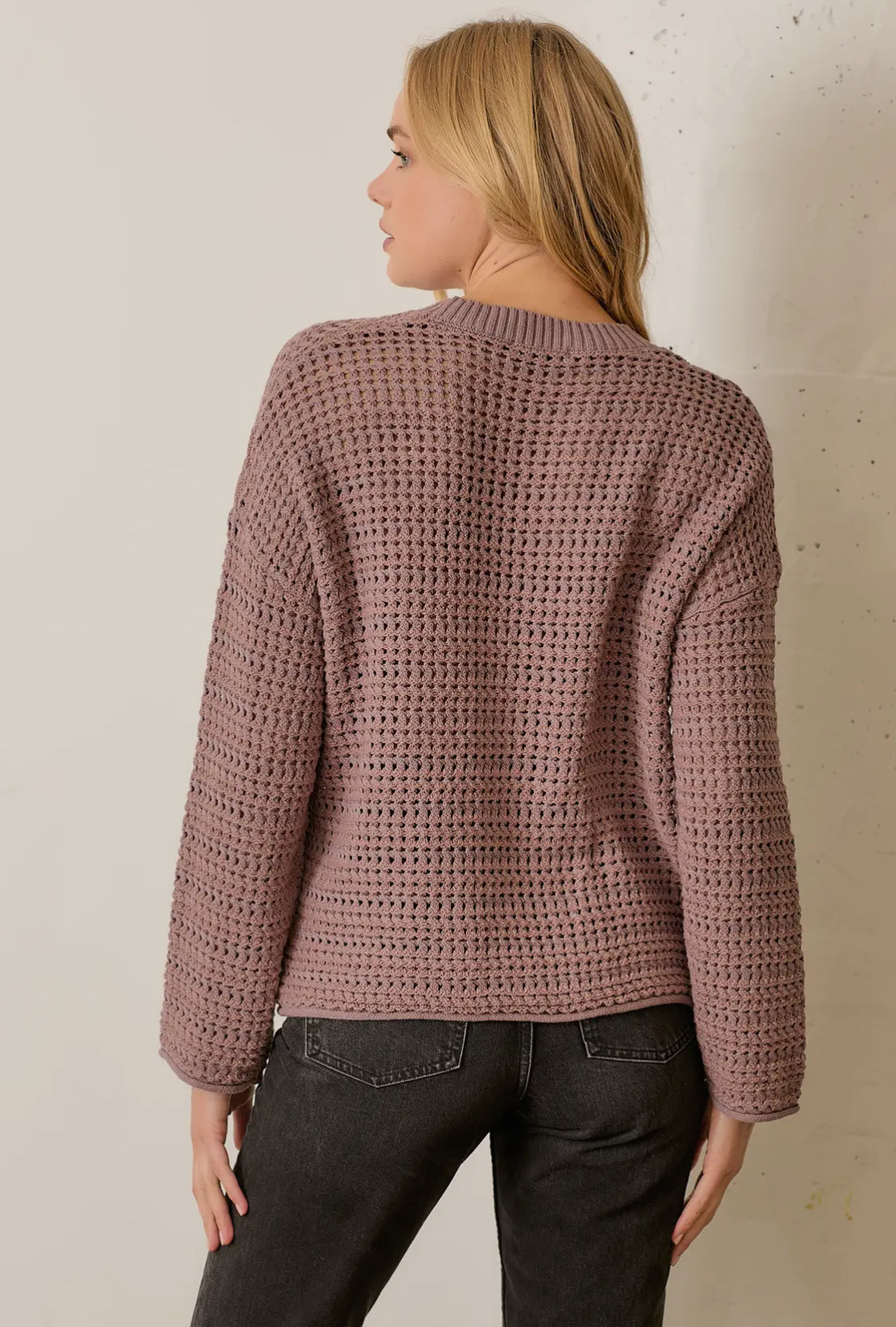 Dusty Plum Hollow Sweater