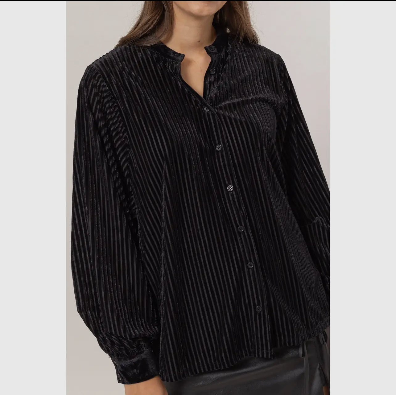 Velour Striped Top