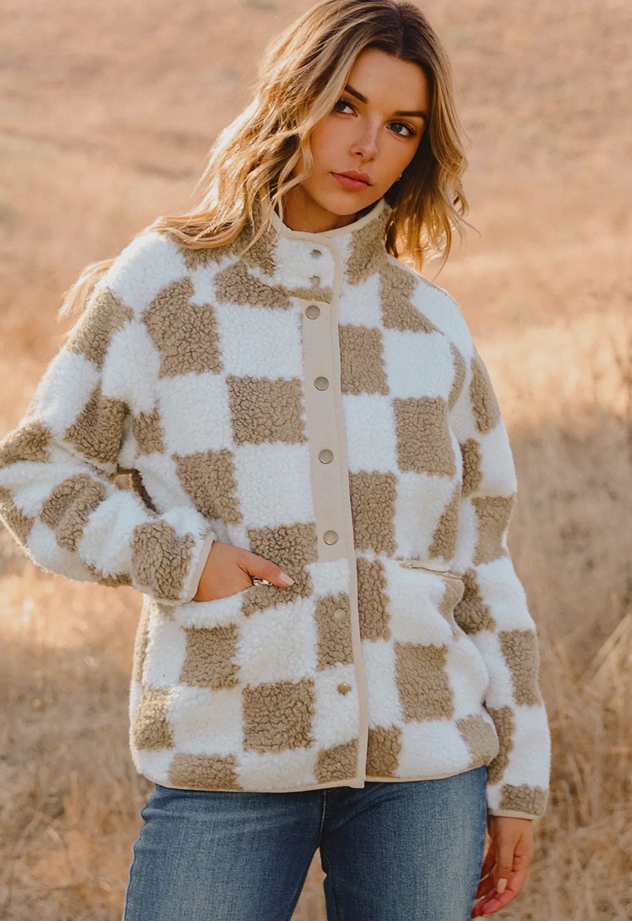 Checkered Sherpa Jacket