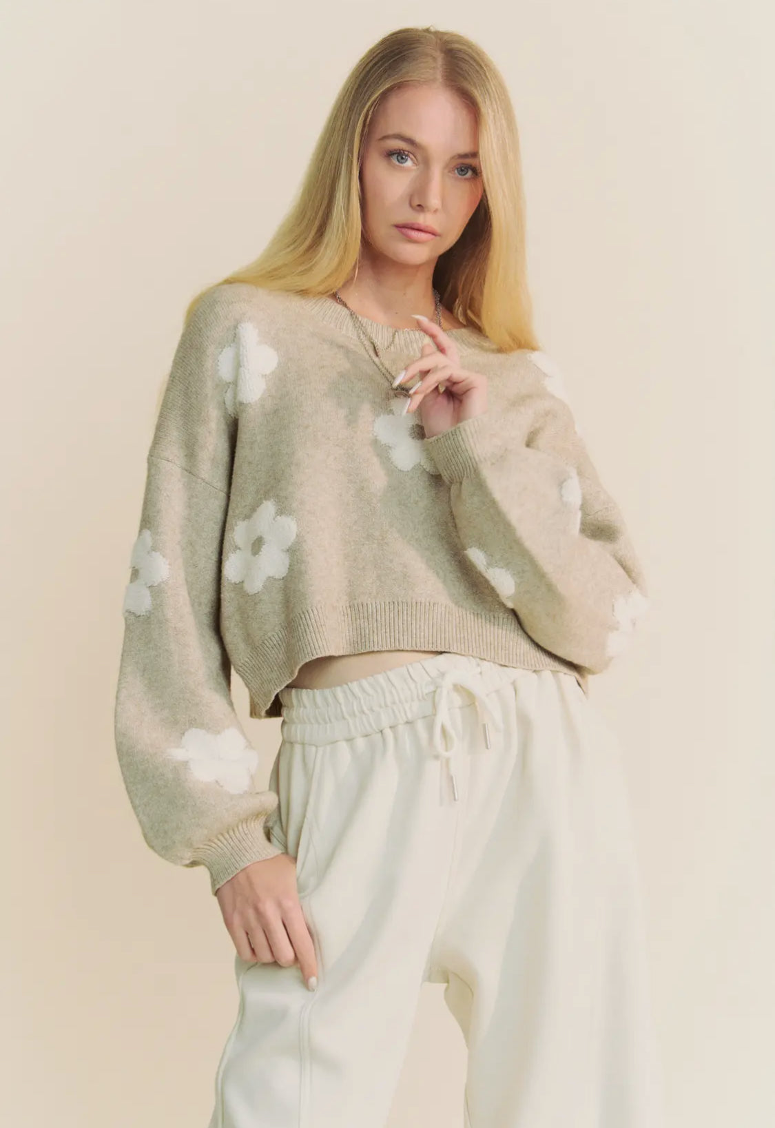 Flower Print Pullover