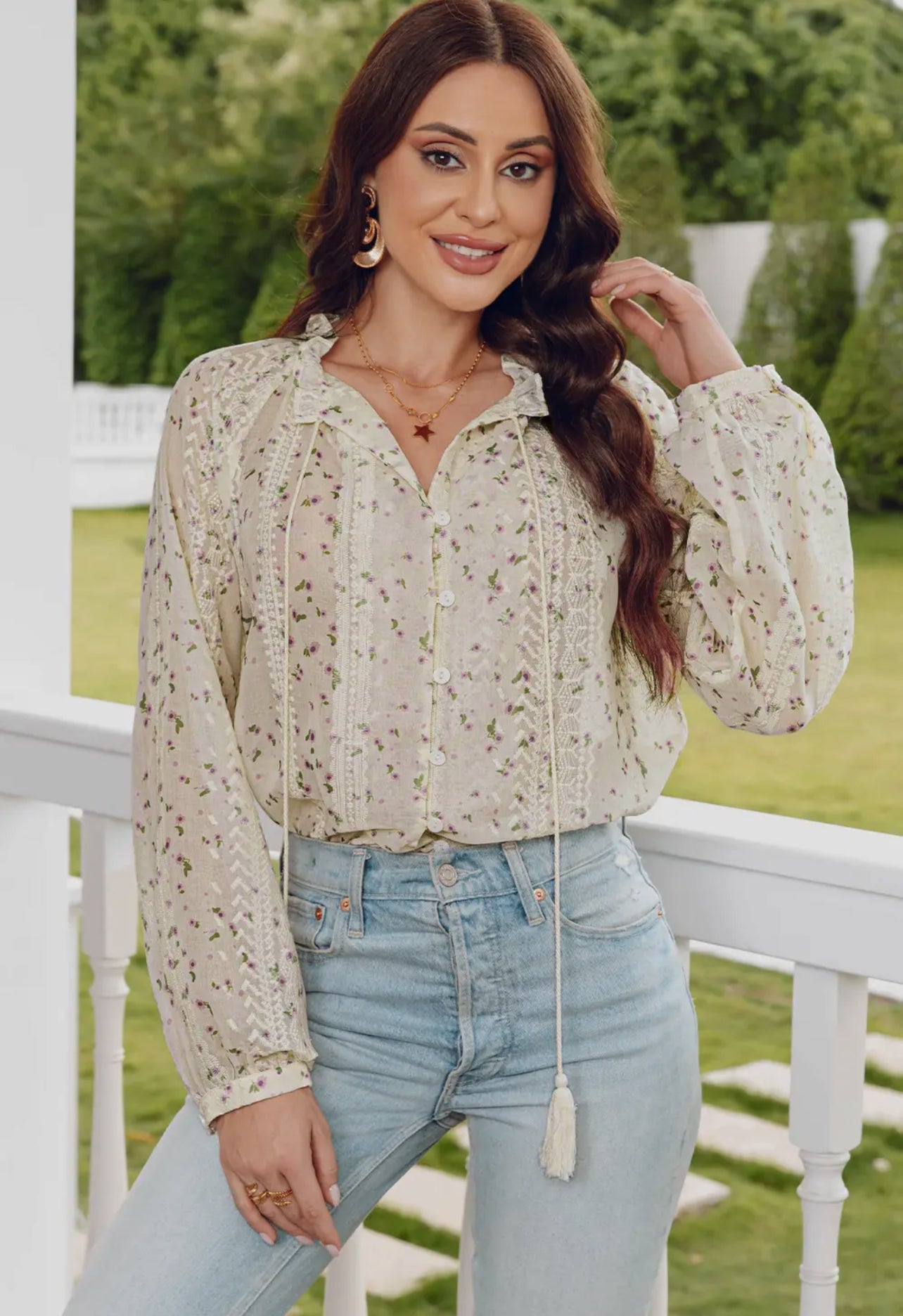 Boho Floral Blouse