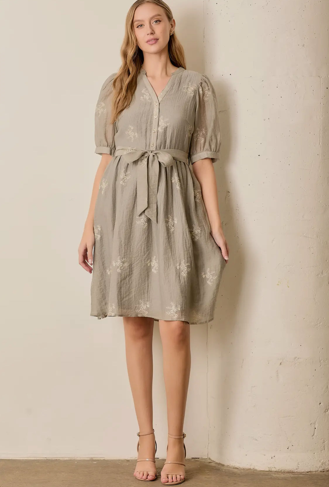 Dove Embroidered Dress