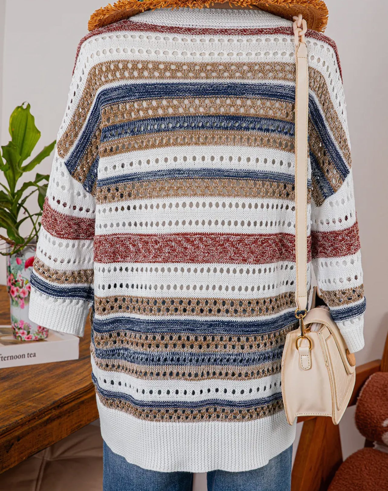 Fall Striped V-neck Sweater