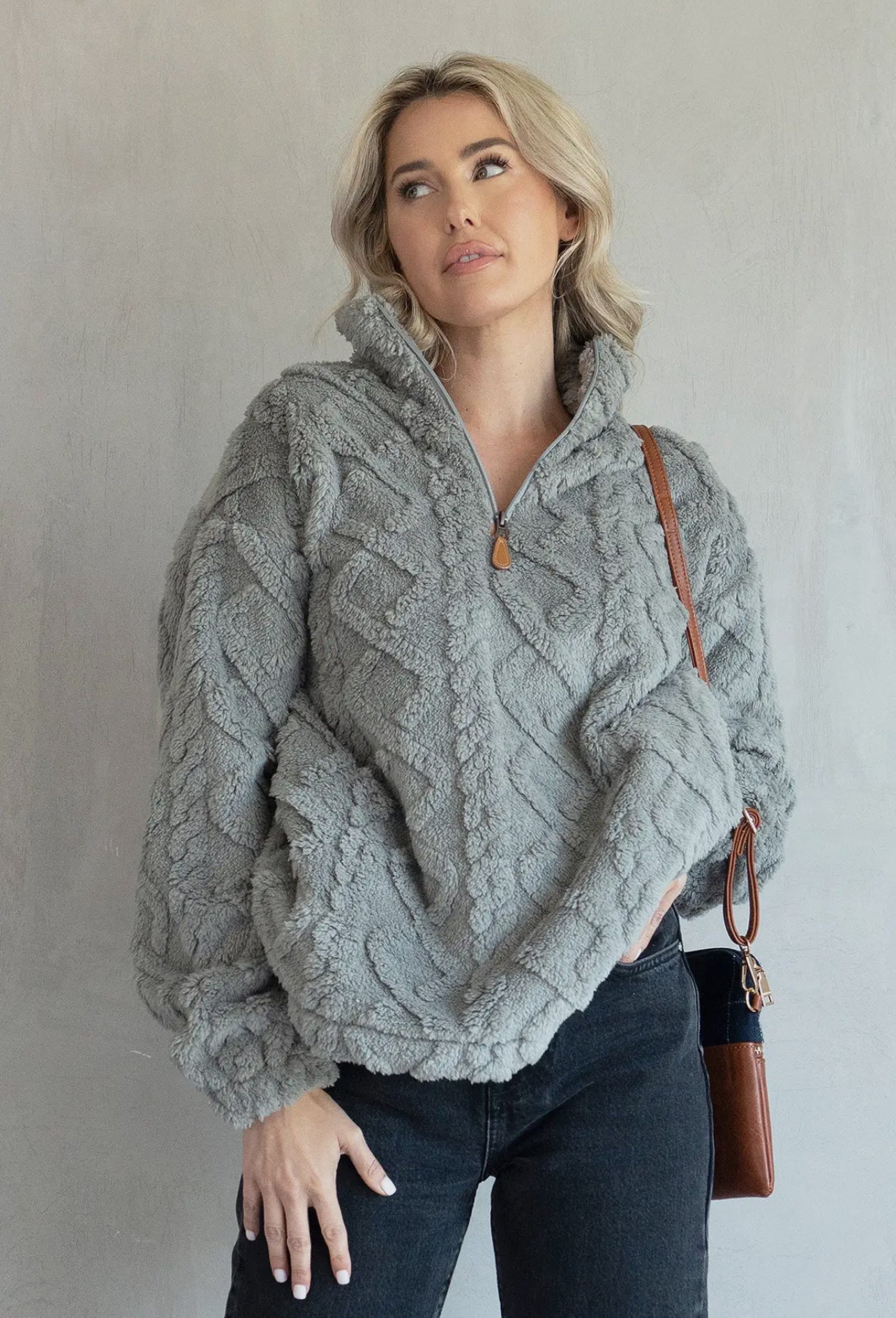 Sherri Textured Sherpa Half Zip