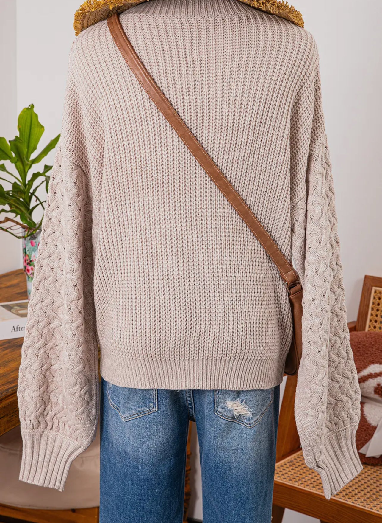 Cable Knit Sleeve Sweater