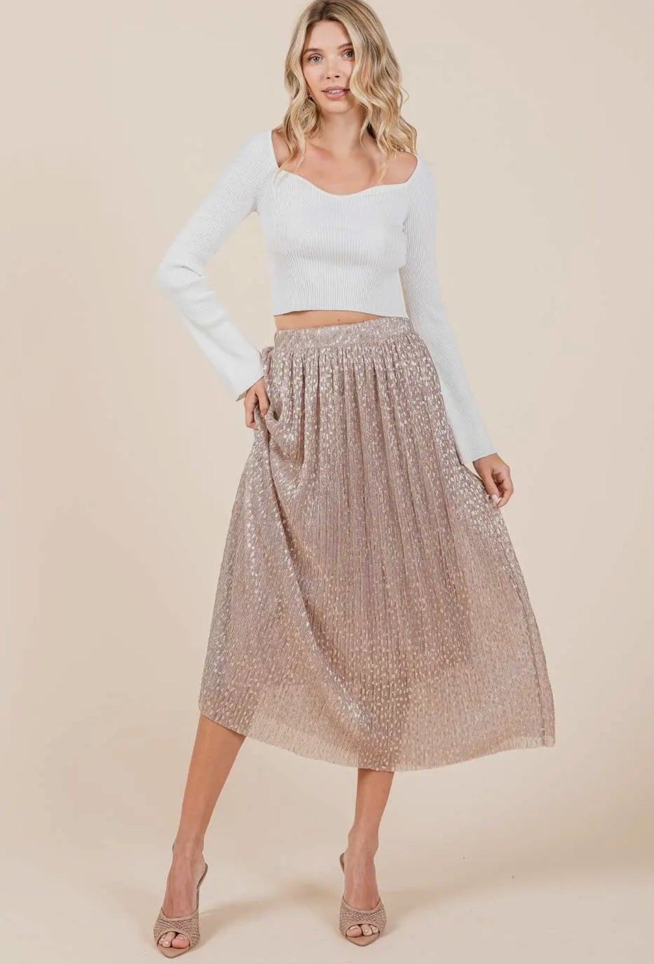 Metallic Glitter Skirt