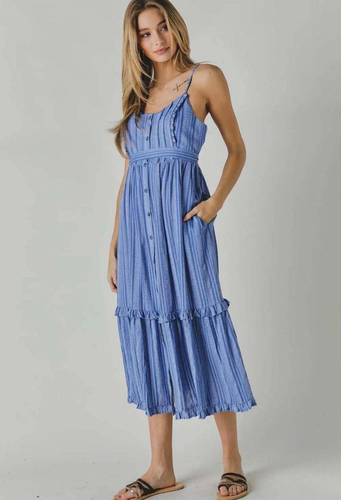 Blue Ruffled Dress