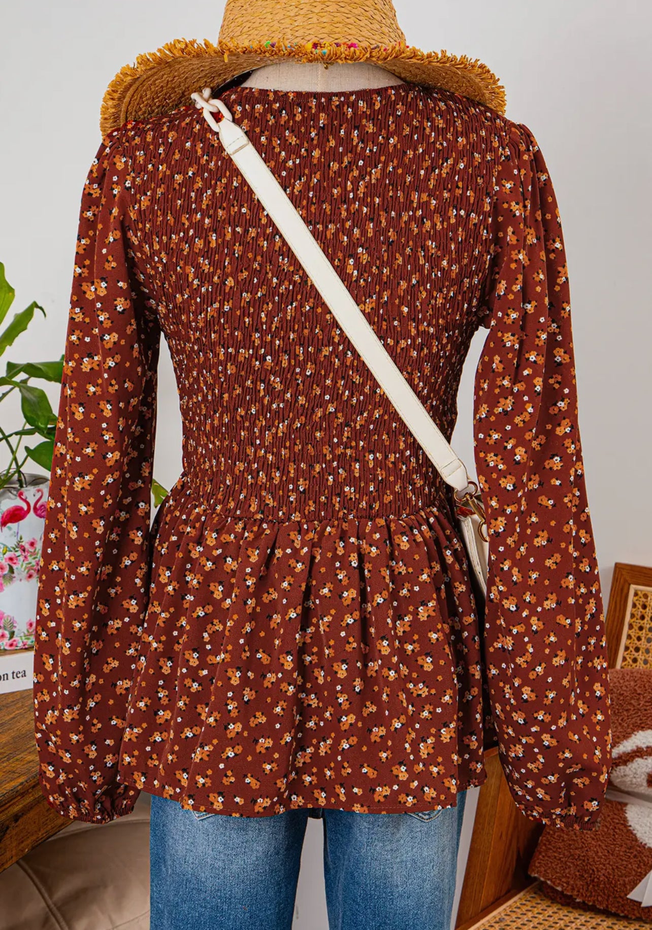 Orange Ditsy Blouse