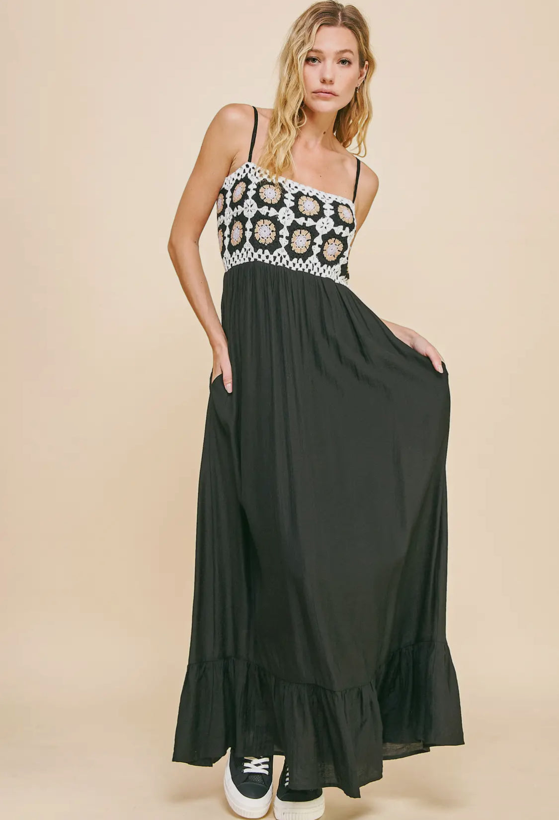 Crochet Squared Maxi Dress