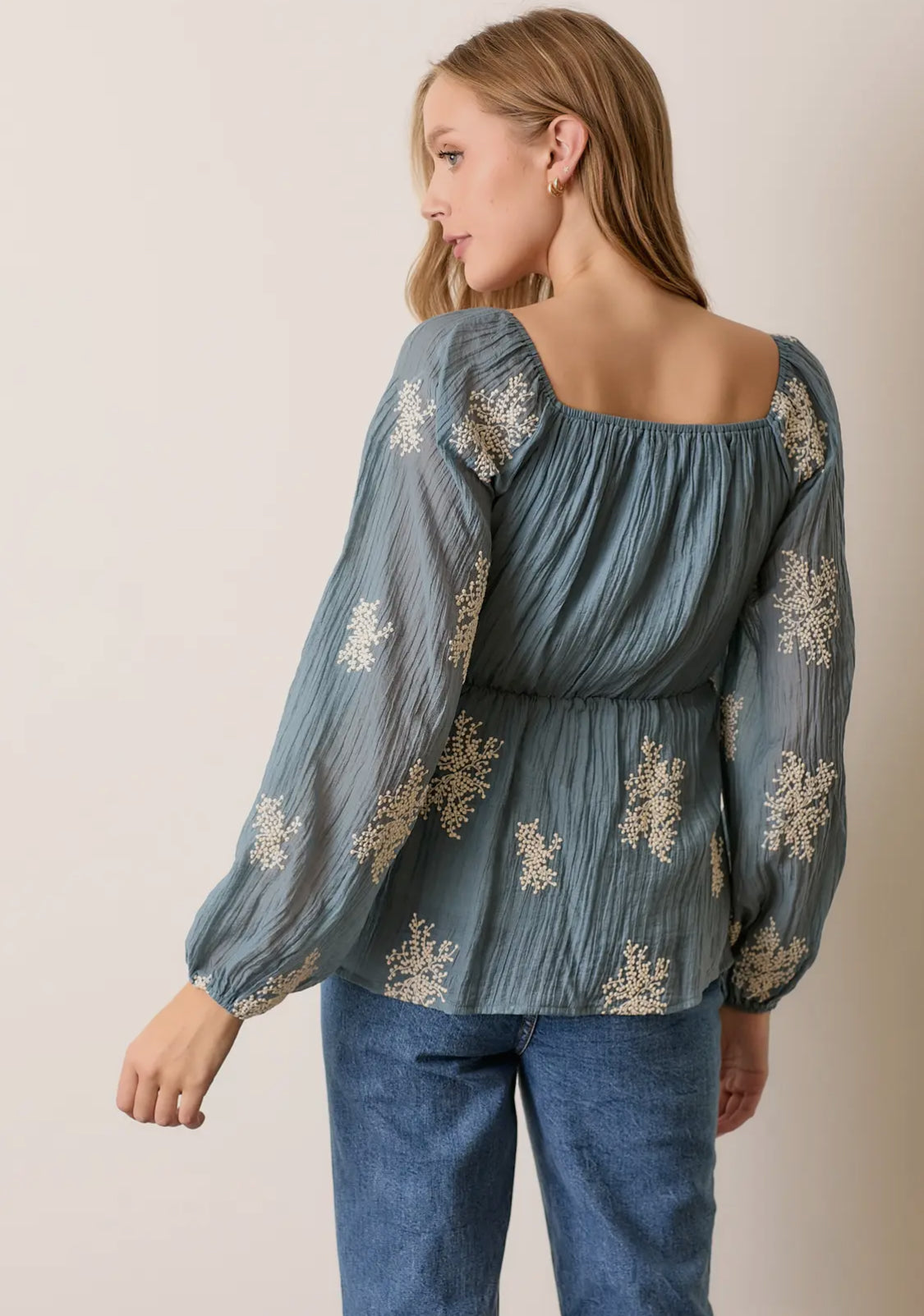 Sky Embroidered Blouse