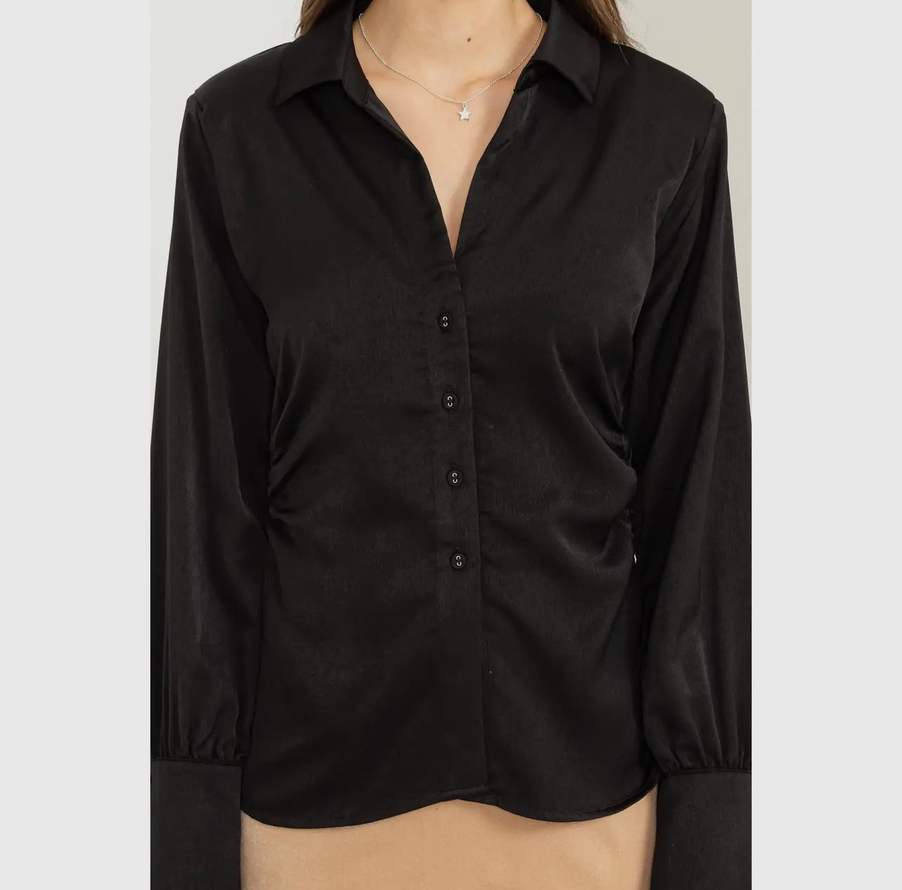 Ruched Satin New Years Top