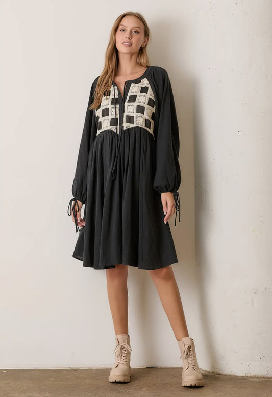 Textured Checkered Dress