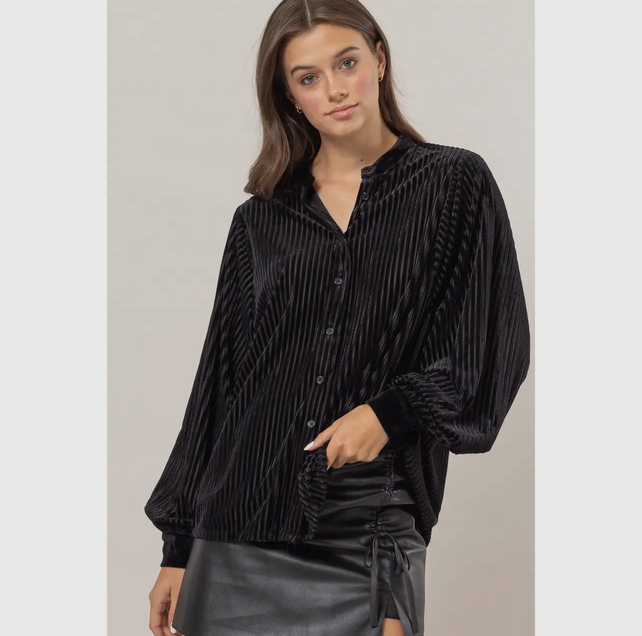 Velour Striped Top