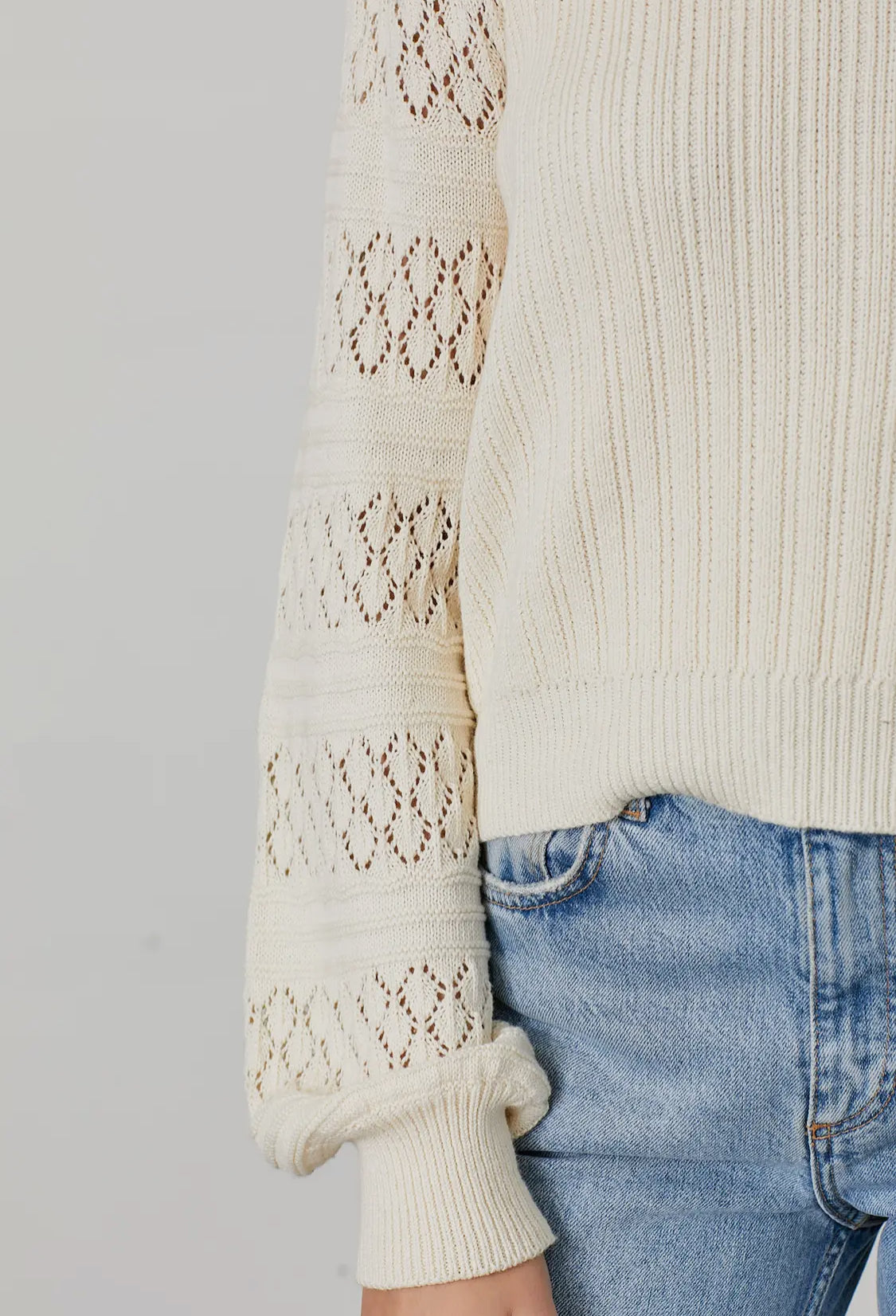 Natural Pointelle sweater