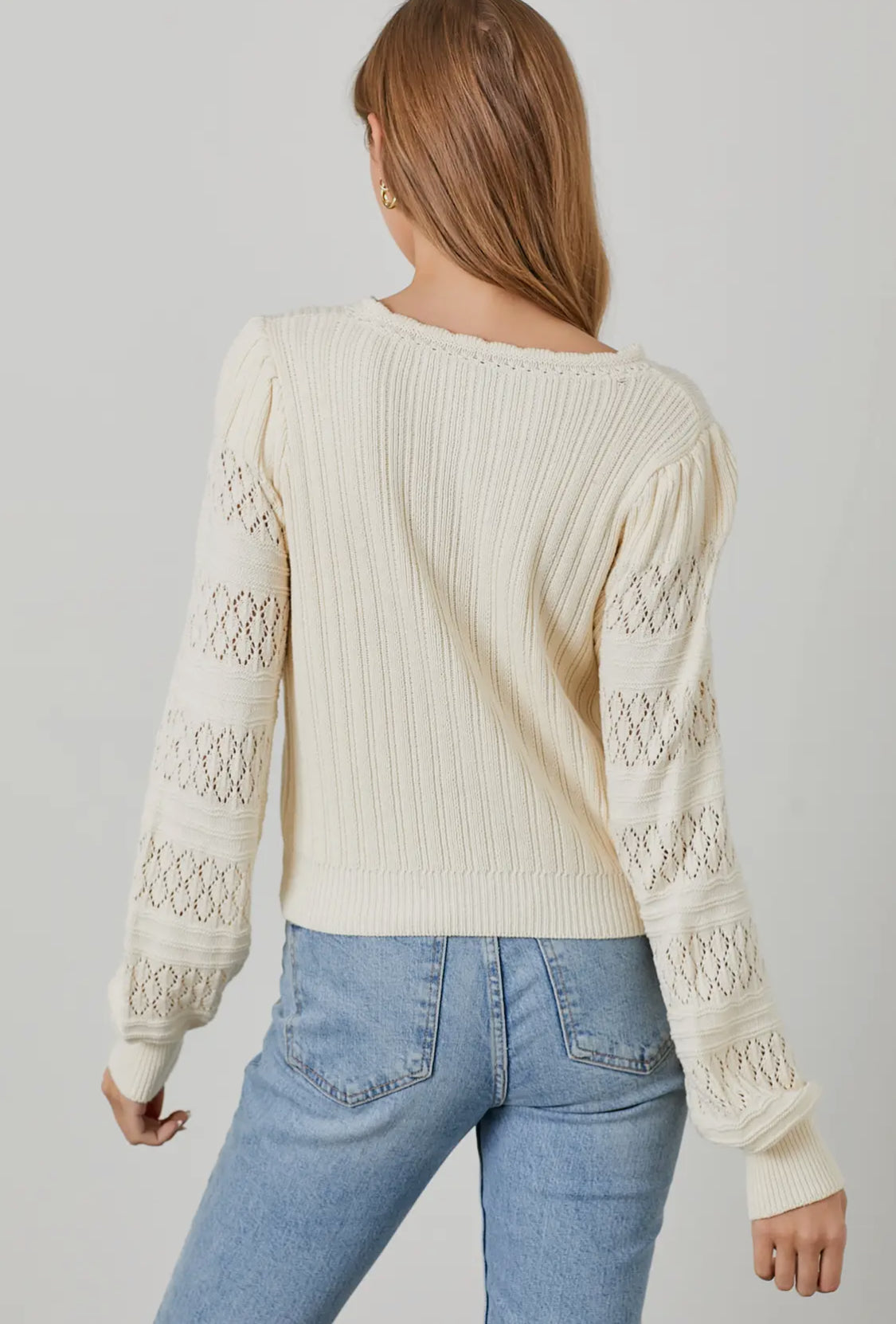 Natural Pointelle sweater