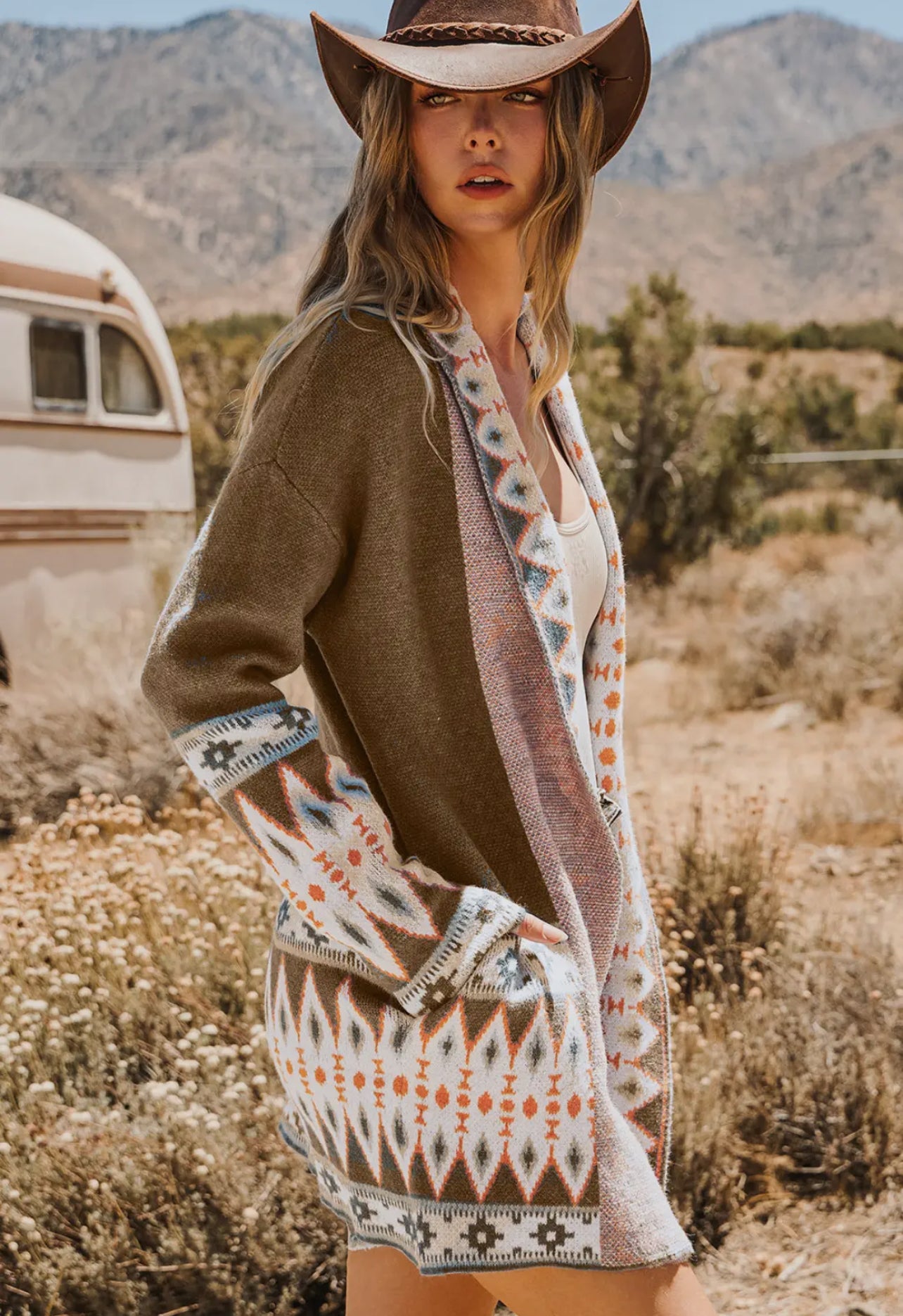 Tri-Tone Aztec Cardigan