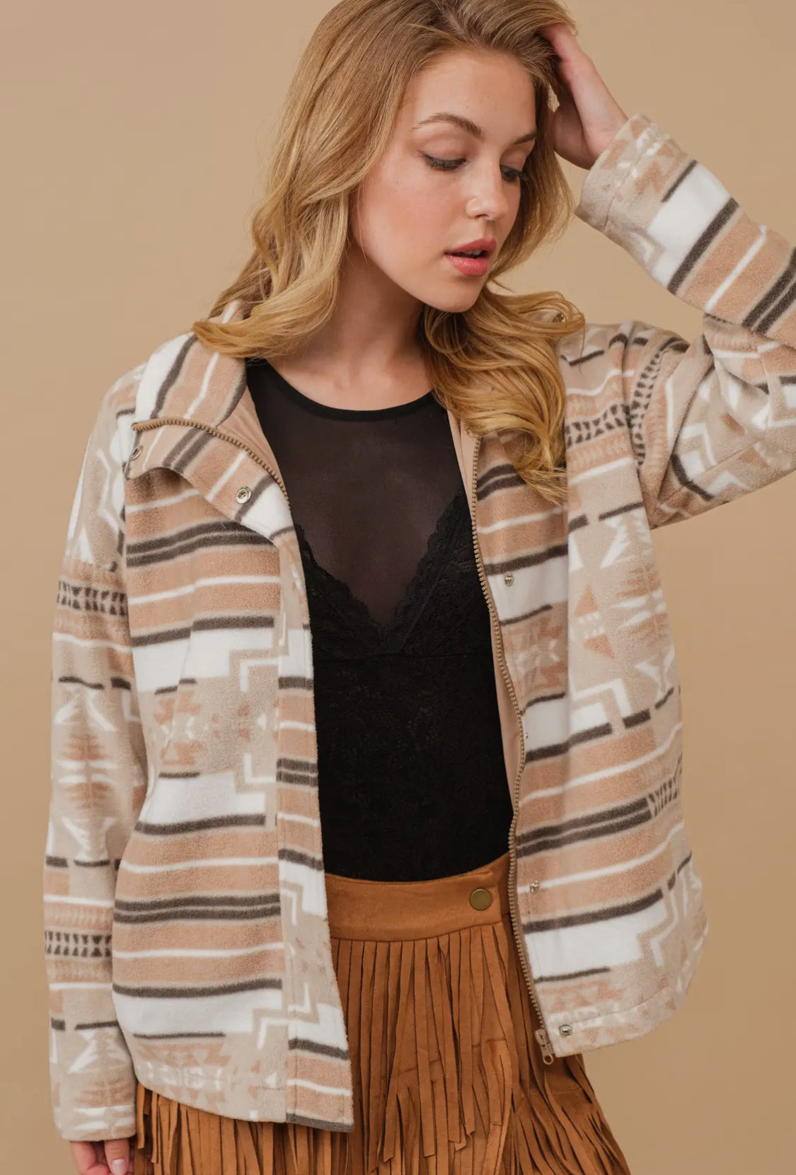 Cozy Aztec Zip Up