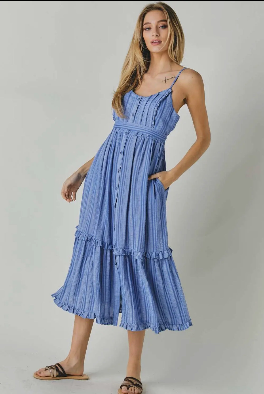 Blue Ruffled Dress