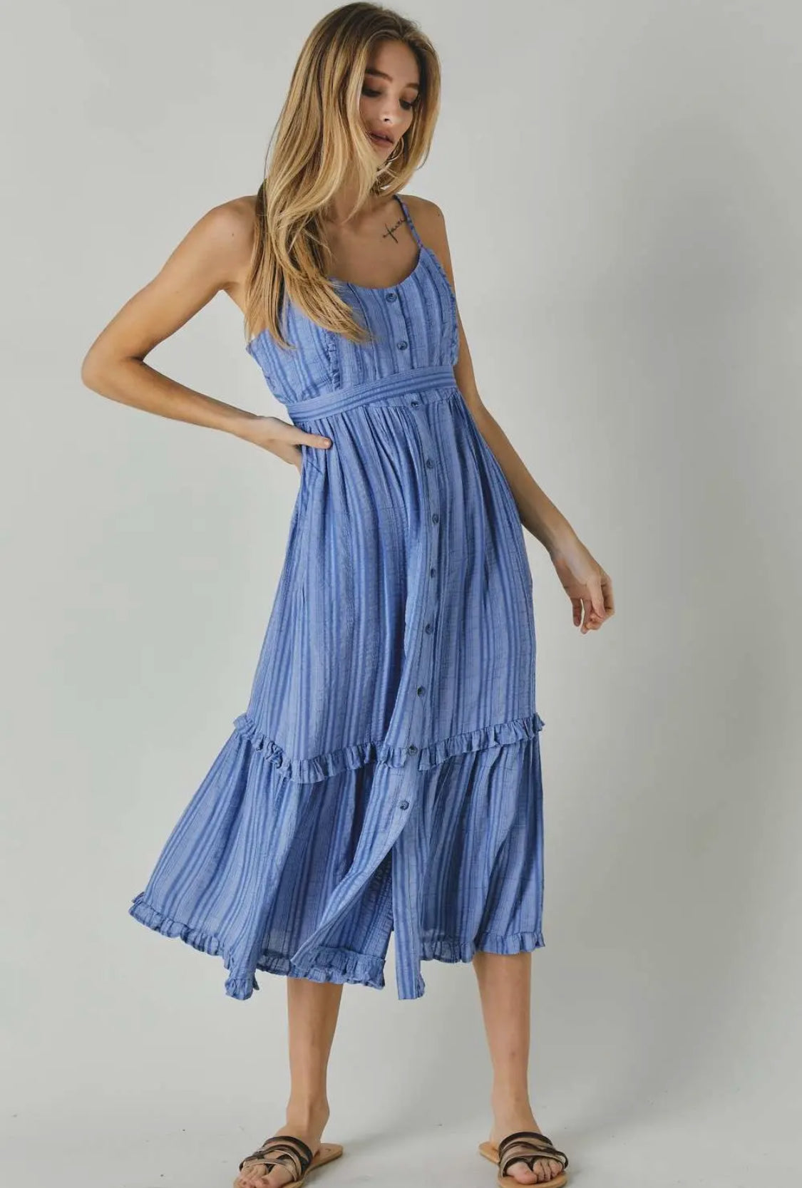 Blue Ruffled Dress