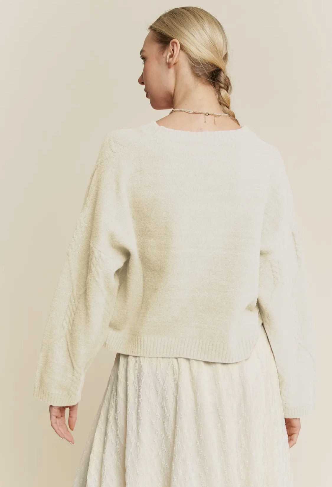 Ivory Diamond Cable Pullover