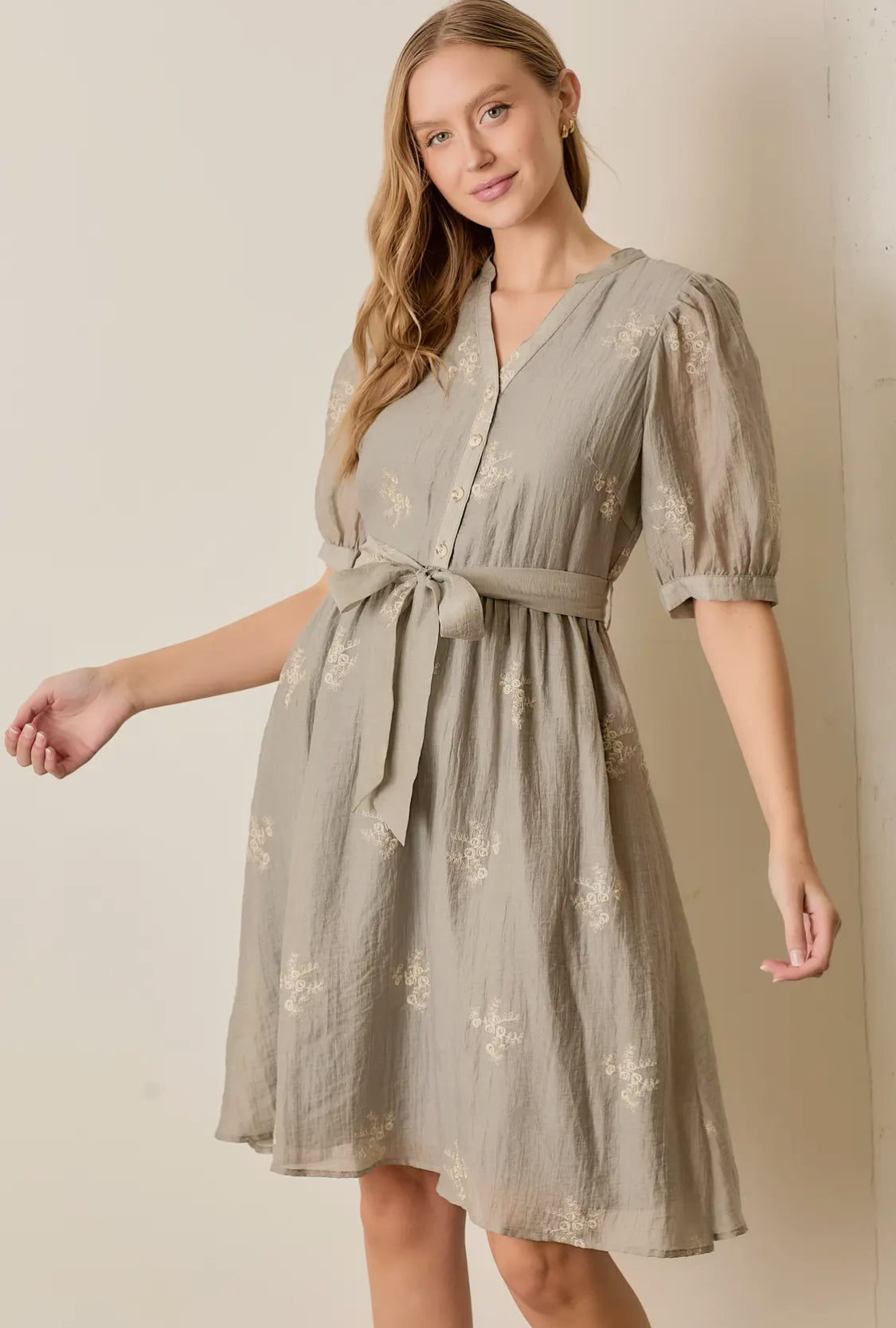 Dove Embroidered Dress