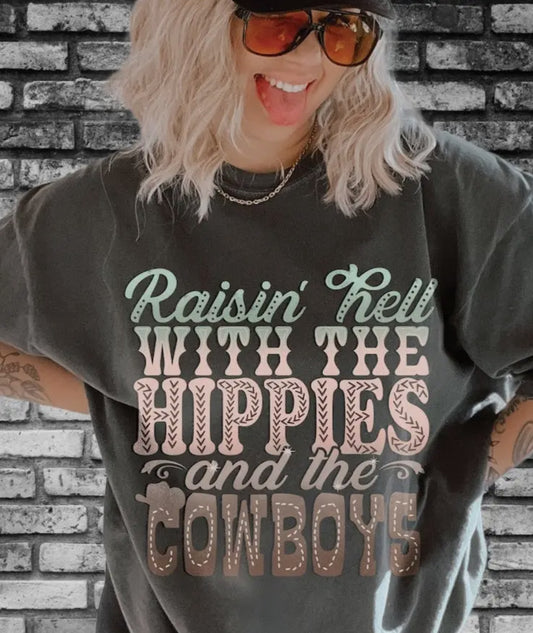 Raisin Hell with the Hippies & Cowboys Tee