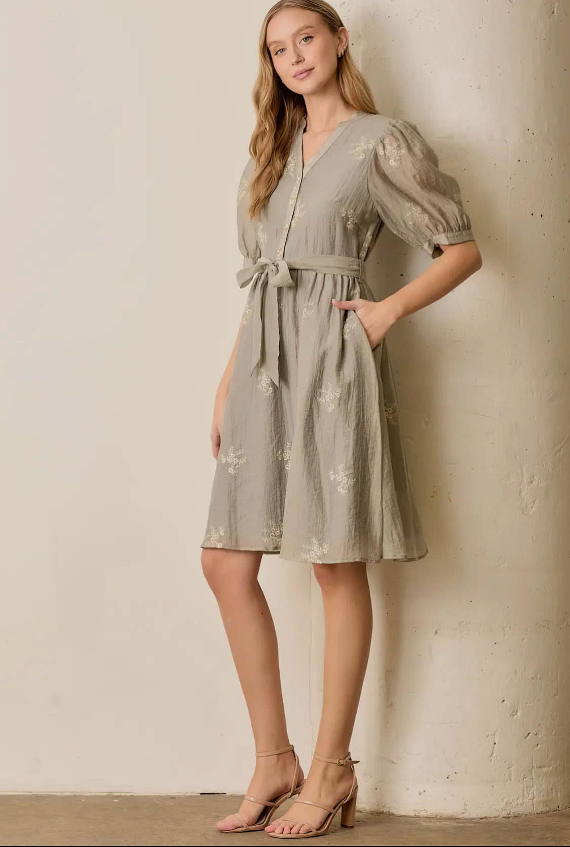 Dove Embroidered Dress