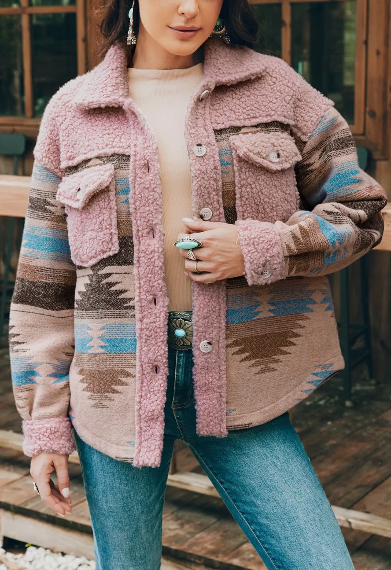 Pink Aztec & Sherpa