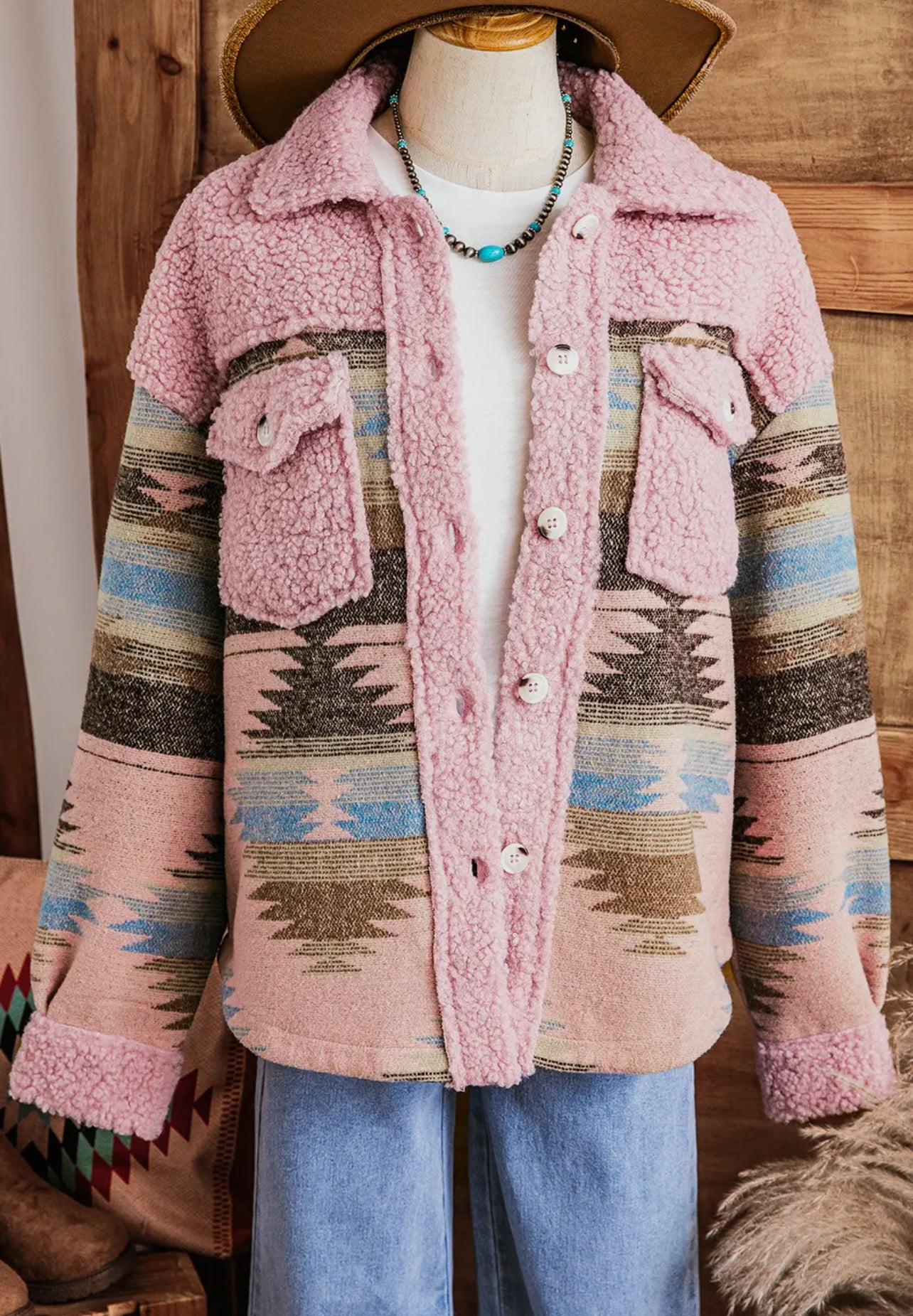 Pink Aztec & Sherpa